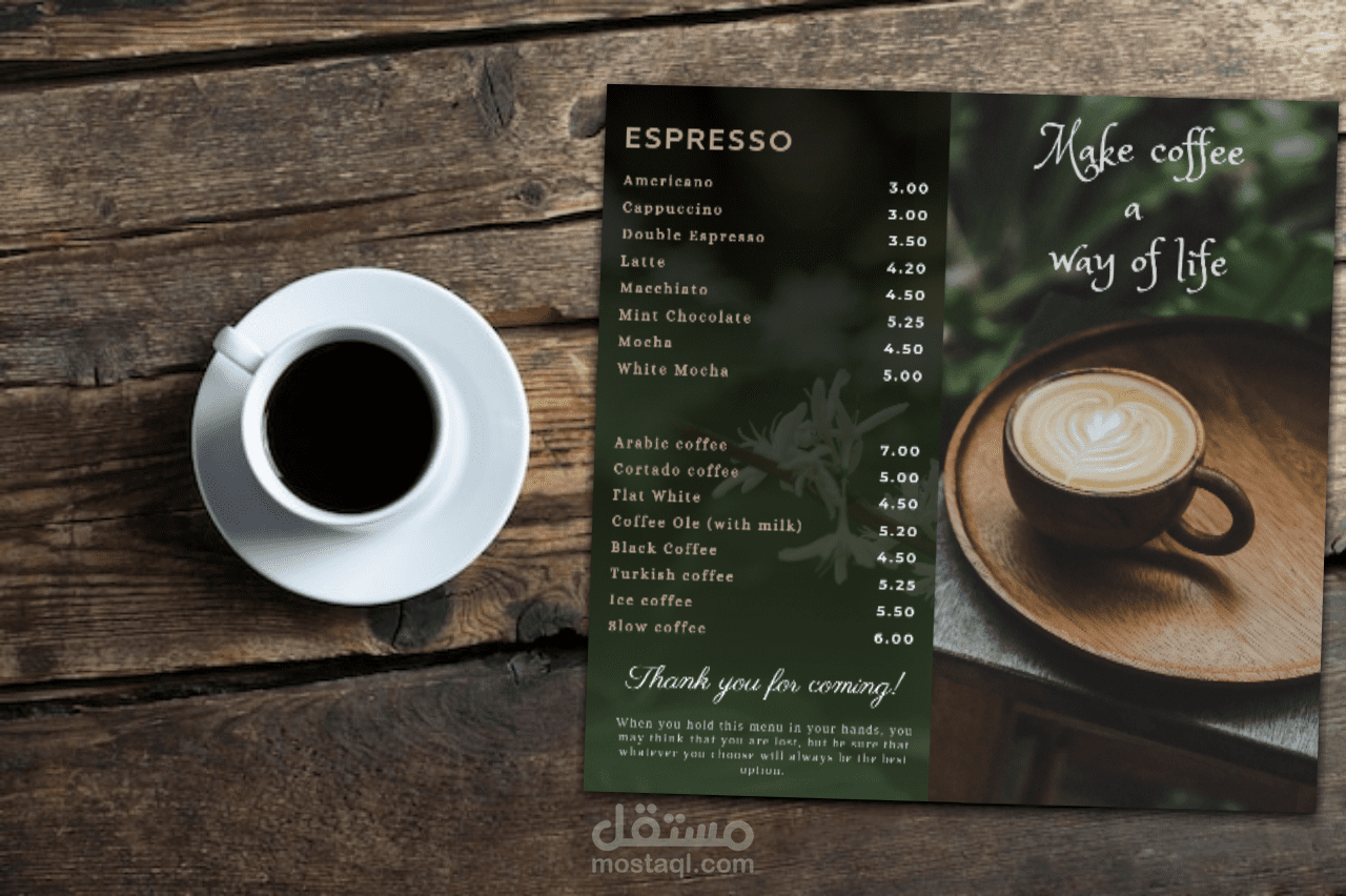 Coffee Menu