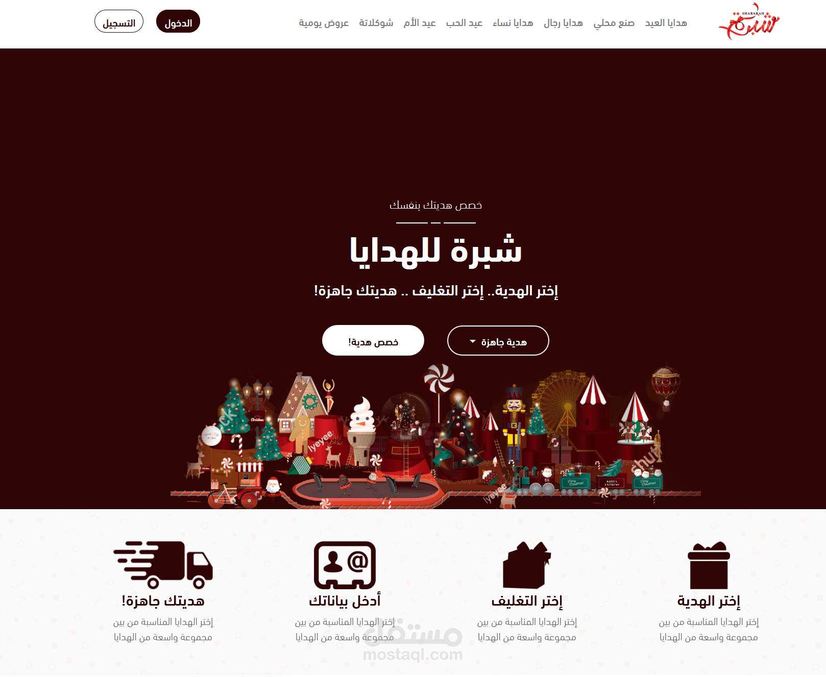 تطوير منصة شبرة "متجر إلكتروني ومنصة لتخصيص الهدايا"