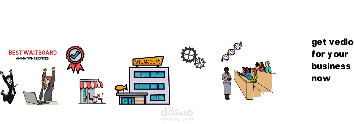 سوف اقوم بانشاء فيديو احترافي تسويقي لمشاريعك عن طريق تقنية whaitboard animation
