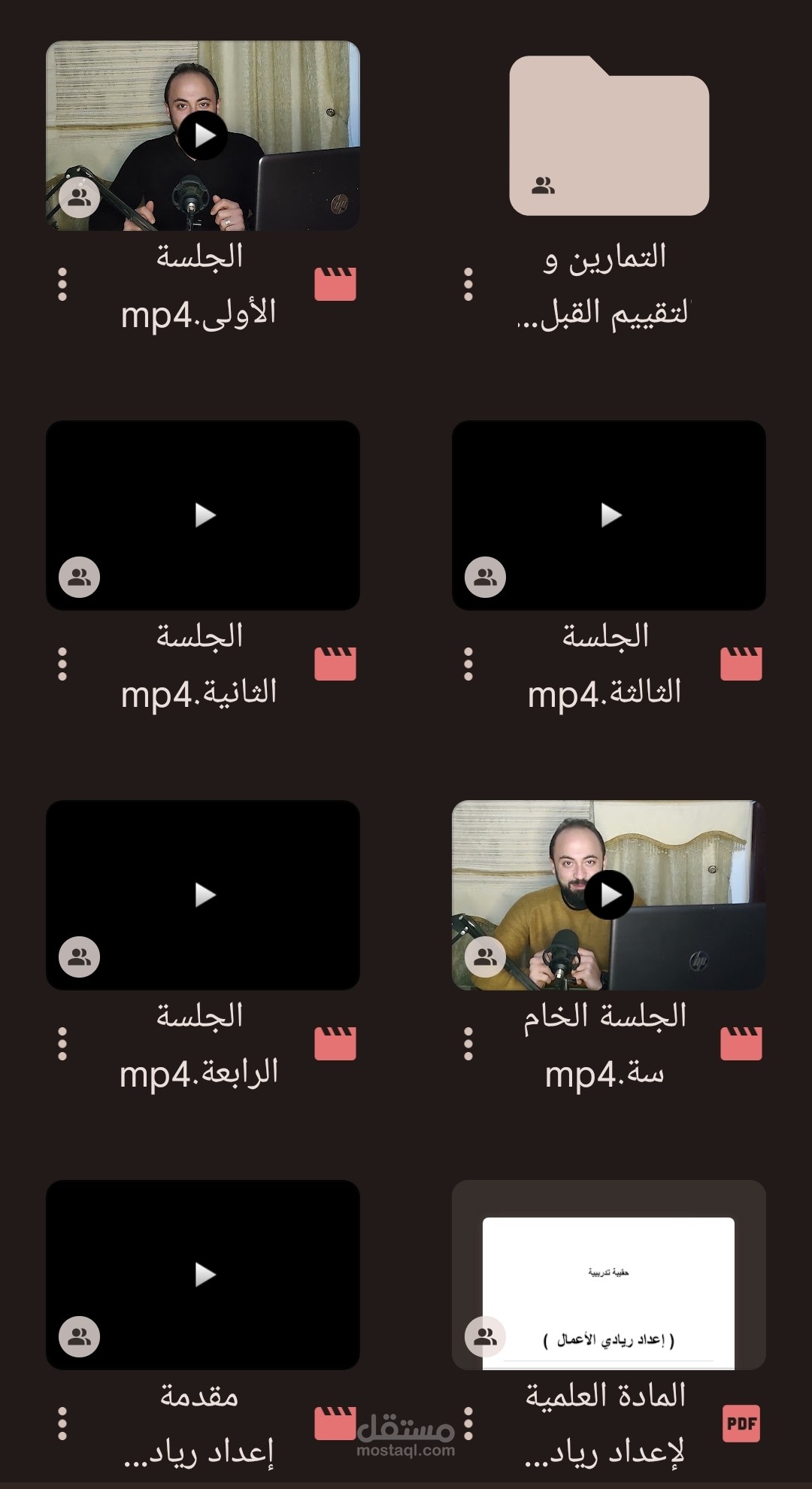 مشروع تدريبي بعنوان اعداد ريادي الأعمال