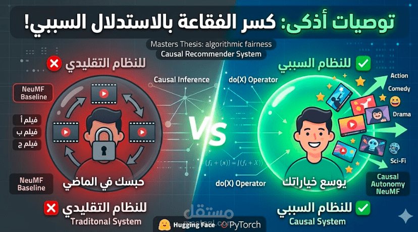 تطوير نظام توصية ذكي قائم على الاستدلال السببي (Causal Recommender System) لكسر "فقاعة التصفية"