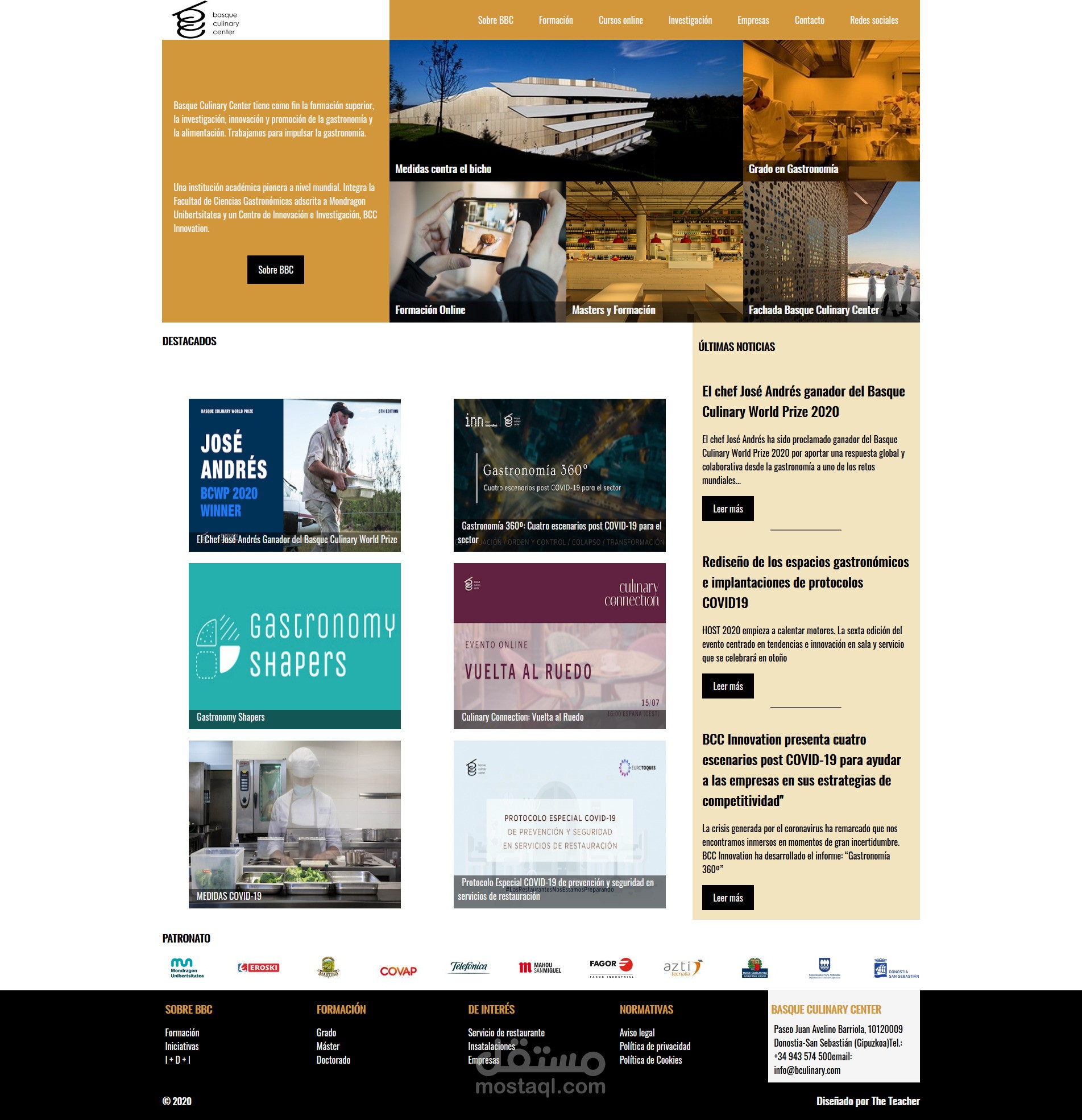 برمجة و اعادة تصميم لصفحة تعريفية لمركز تدريس