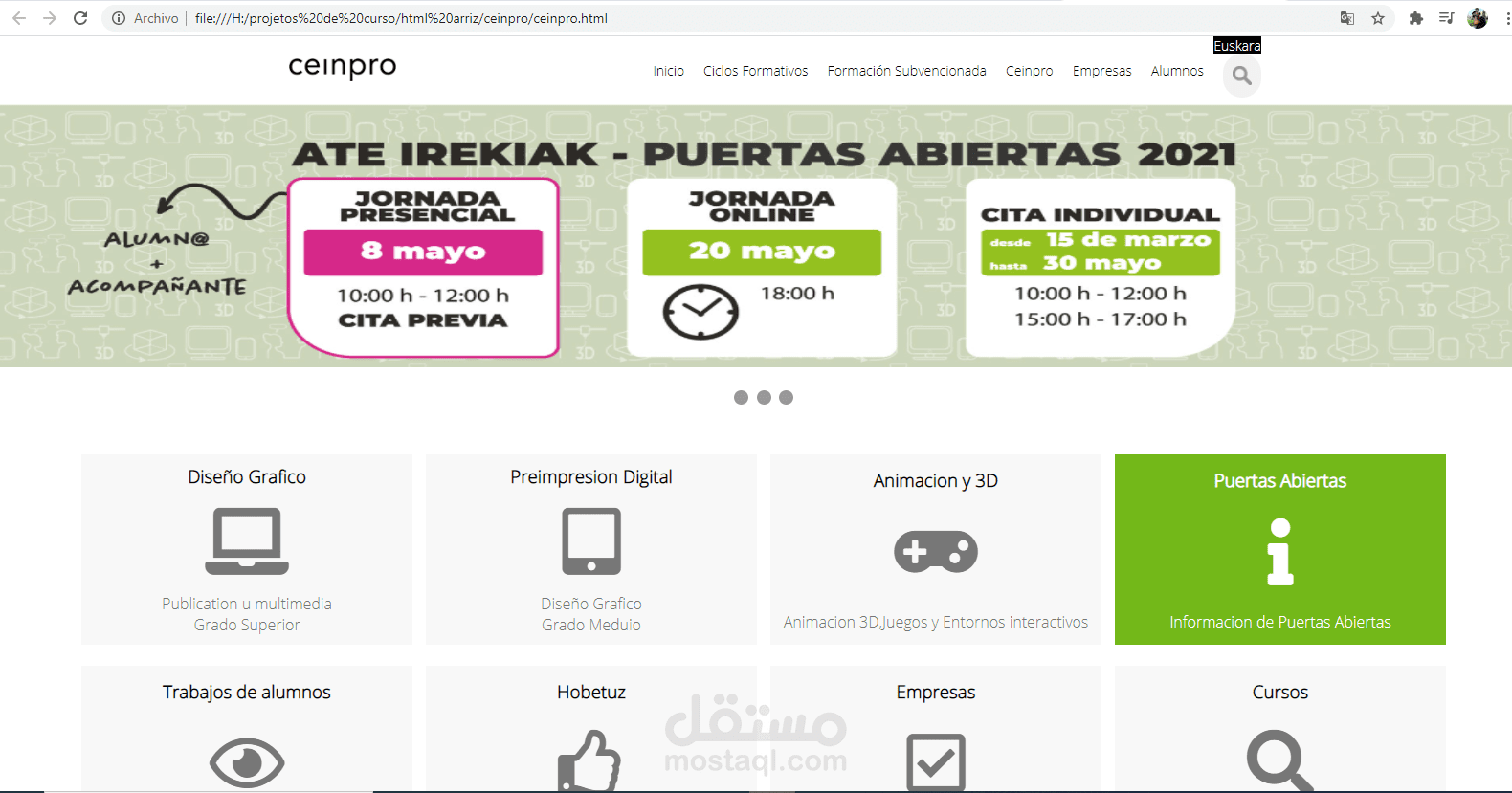 برمجة و تصميم موقع لمركز تكوين