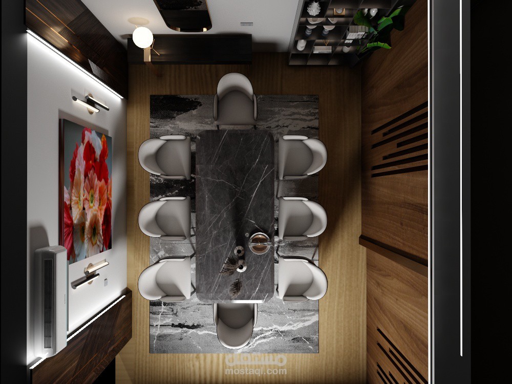 لقطات من تصميم بارتشن وغرفة طعام في المملكه العربية السعودية