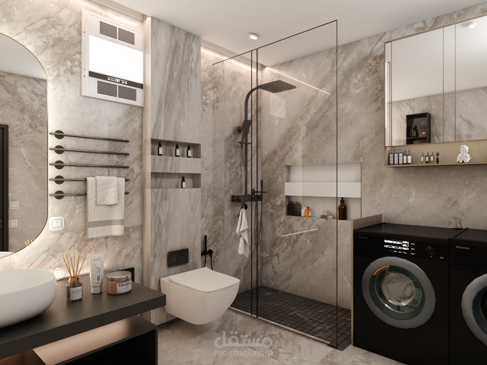 لقطات من تصميم حمام في المملكة العربية السعودية