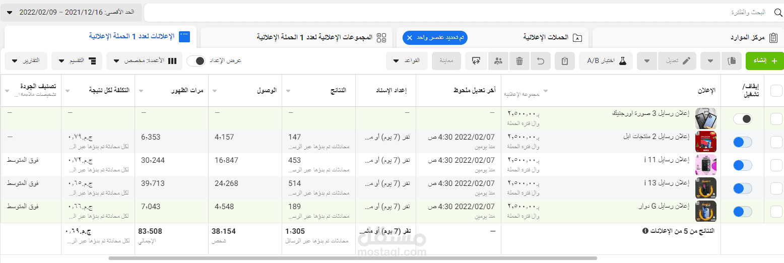 حملة رسايل facebook   جمهور class b