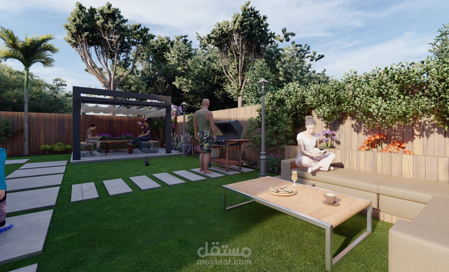 تصميم حديقة منزل في الولايات المتحدة الأميريكية