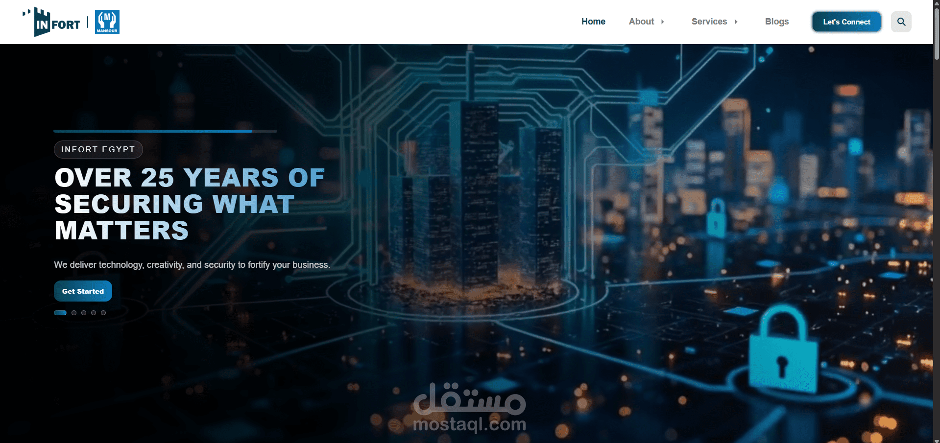 Company website for Cyber Security company