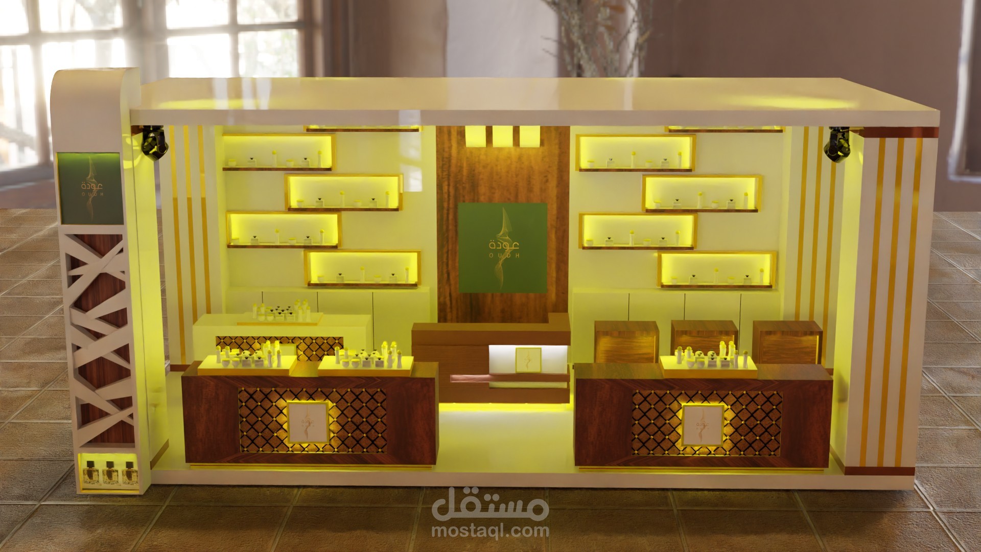 تصميم 3D لمعرض عطور في المملكه العربيه السعوديه