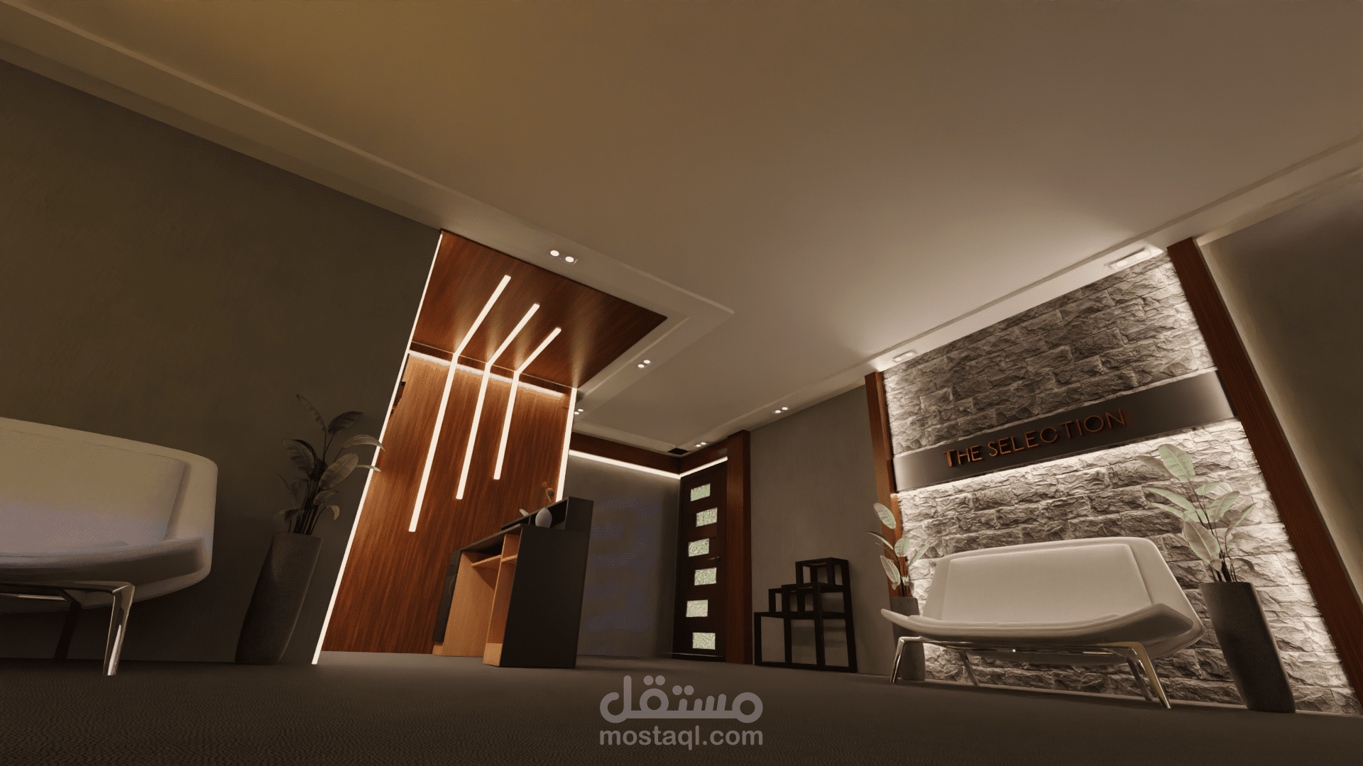 تصميم داخلي 3D لمكتب شركه عقارات