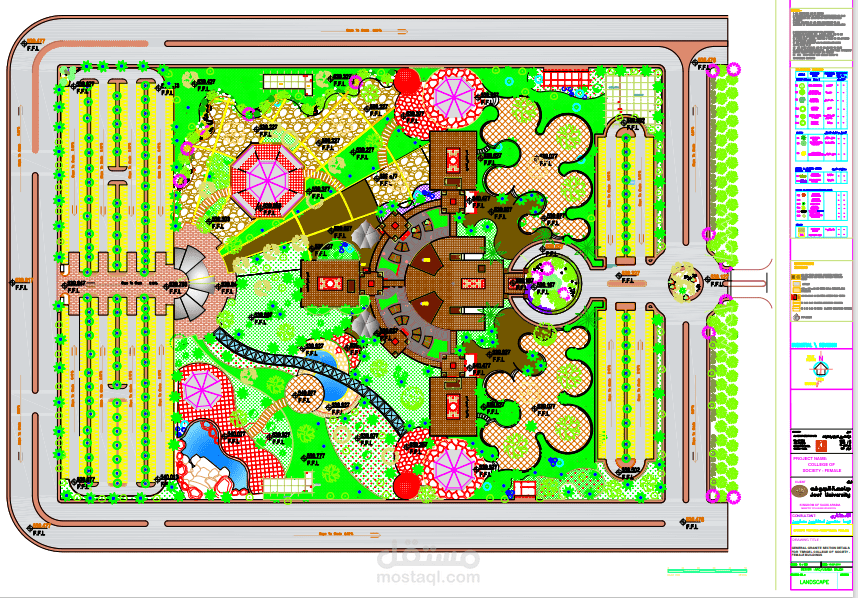 إعادة تصميم لاندسكيب كلية المجتمع بطبرجل - وتم إعتماده من الاستشاري الاسباني للمشروع - تيبسا