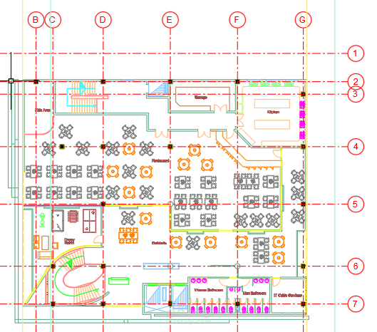 تصميم مطعم بمبنى اداري - رواندا