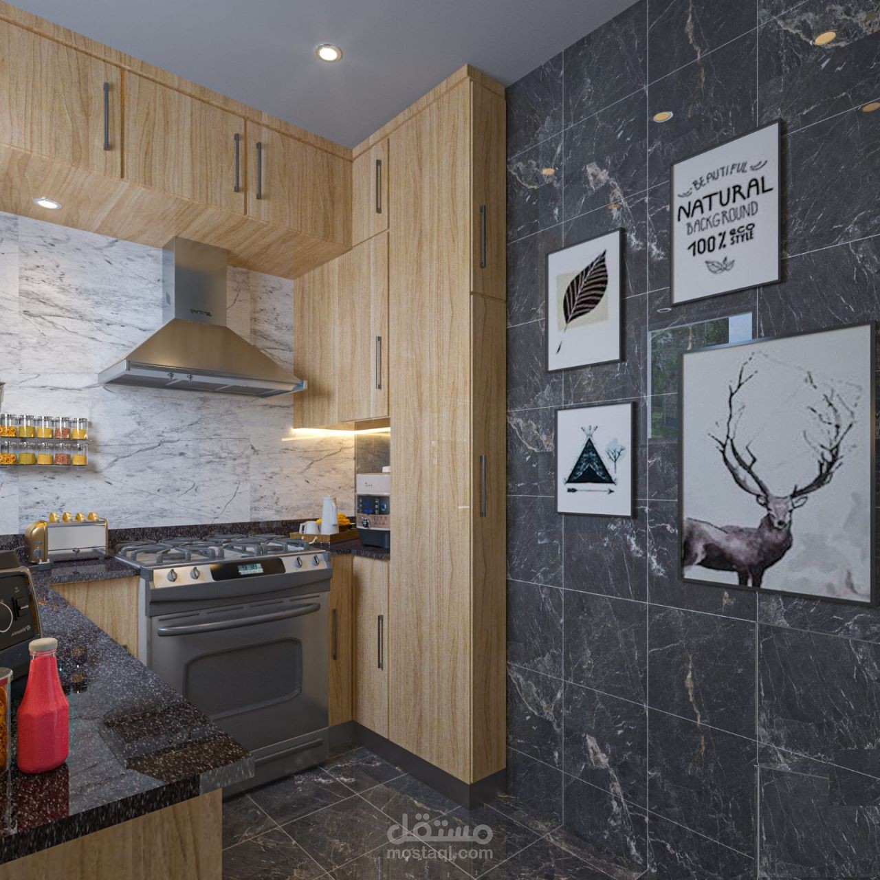 تصميم داخلي لمطبخ صغير