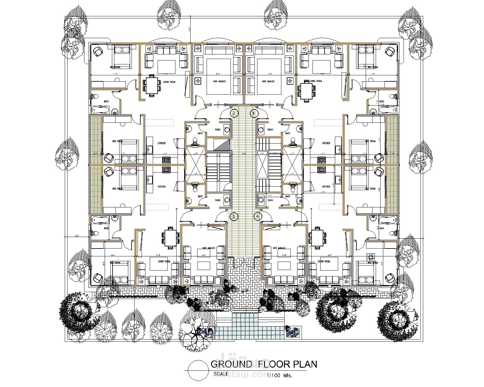 إسكتش تصميم عمارة سكنية بالسعودية