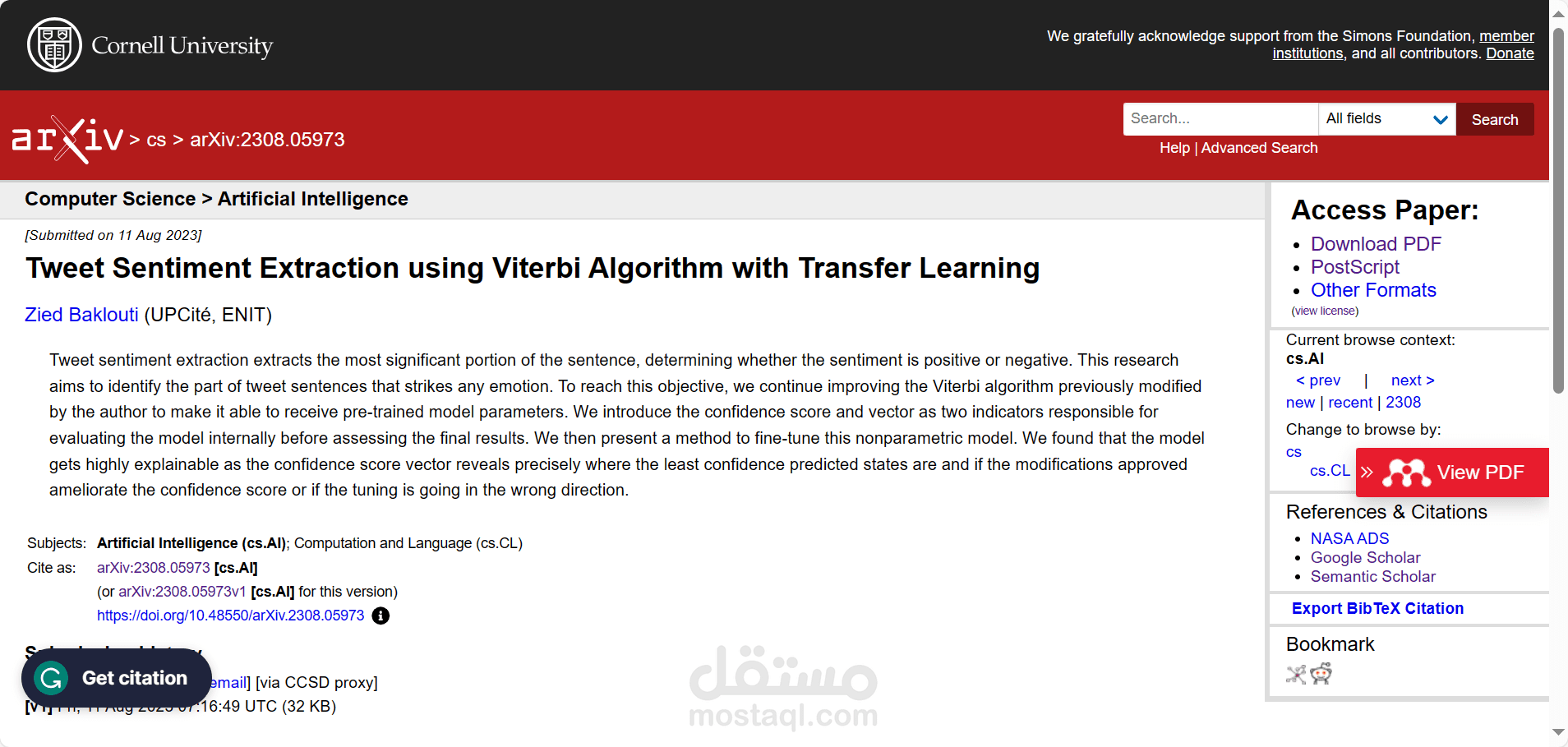استخراج مشاعر التغريدات باستخدام خوارزمية Viterbi