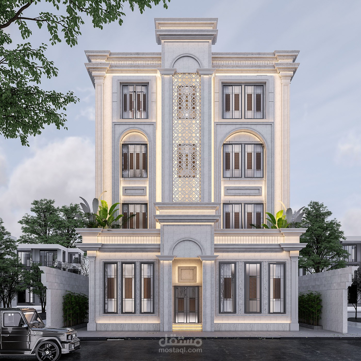 NEO CLASSIC VILLA ELEVATION DESIGN