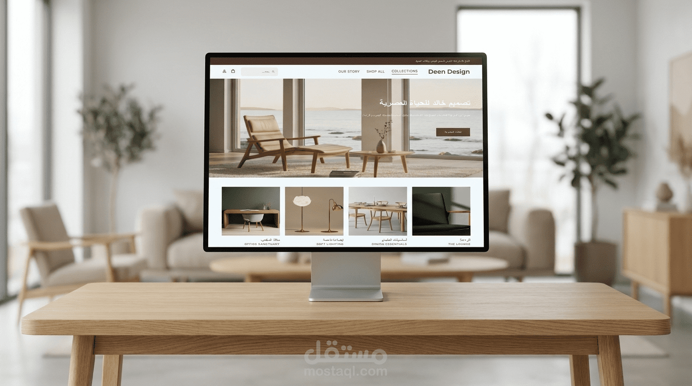 تصميم صفحة الاستكشاف لمتجر "دين ديزاين" (Deen Design).