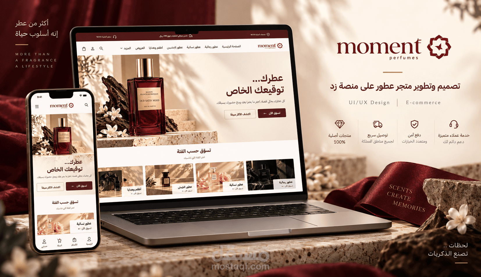تصميم وتطوير متجر Moment Perfumes على منصة زد