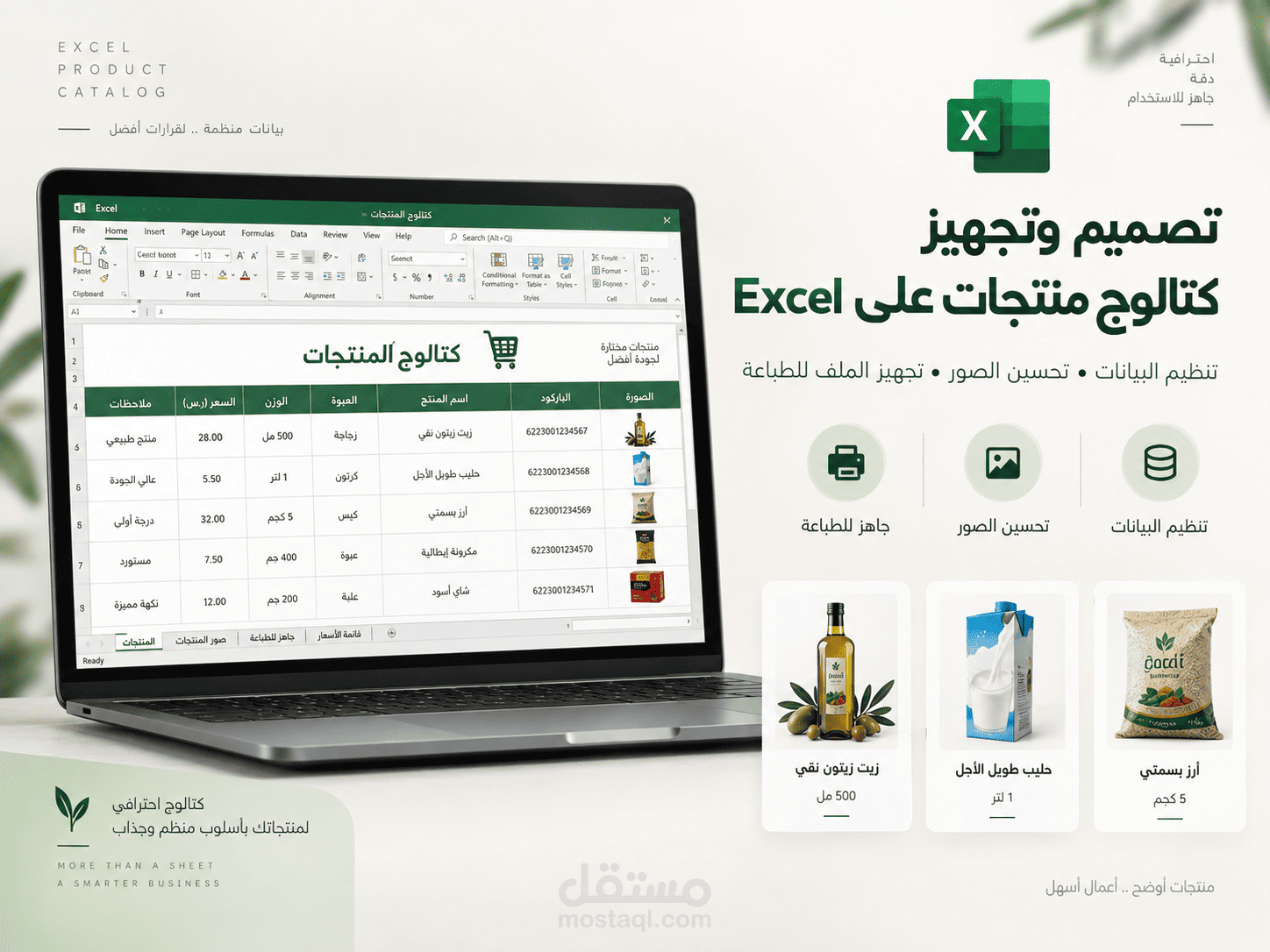 تصميم وتجهيز كتالوج منتجات احترافي على Excel