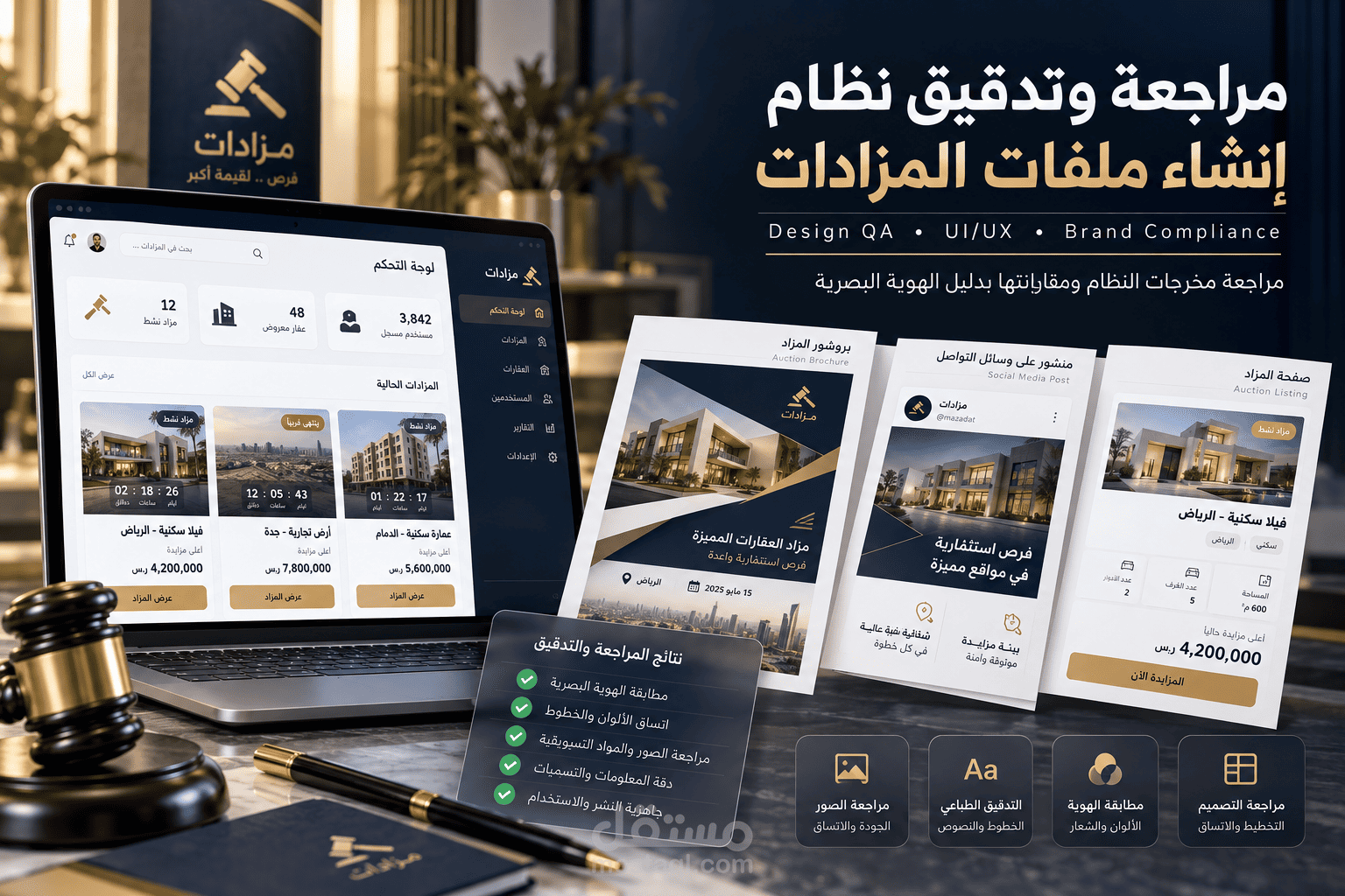 مراجعة وتدقيق نظام إنشاء ملفات المزادات | Design QA
