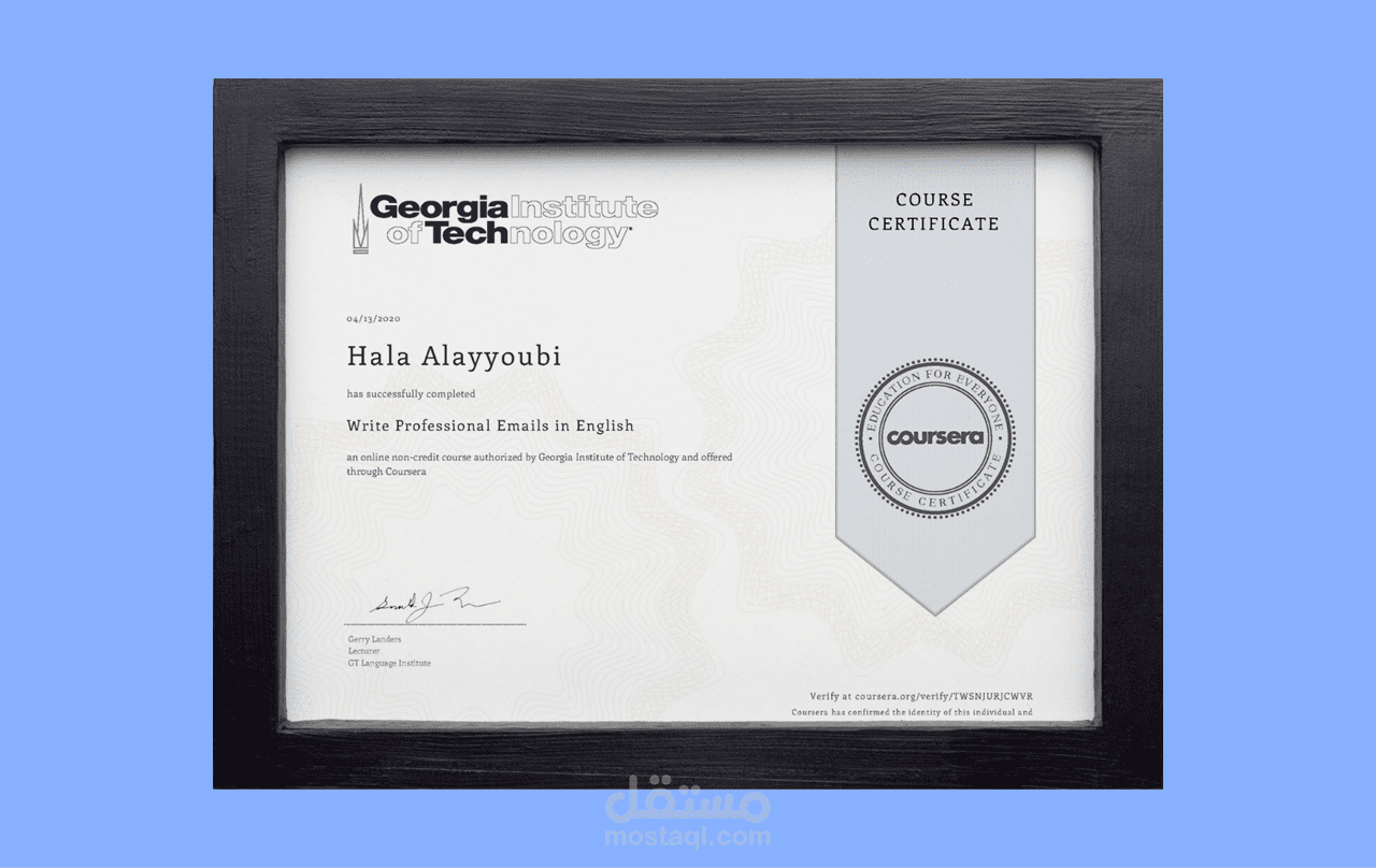 Coursera Certificate