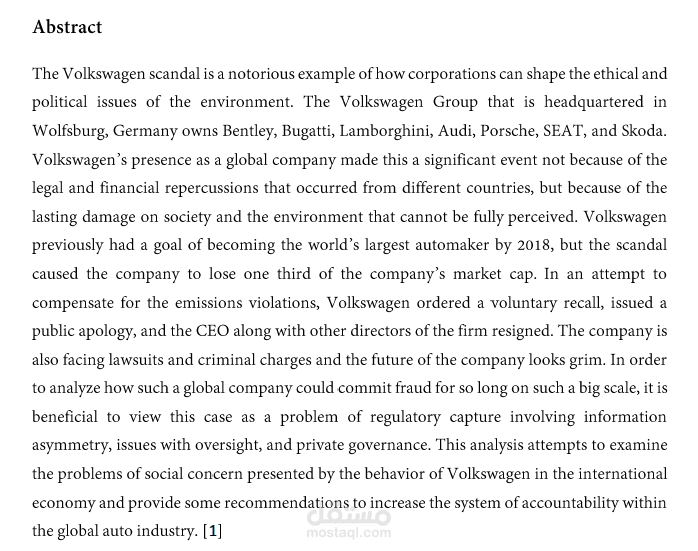 Volkswagen Emissions Fiasco Article