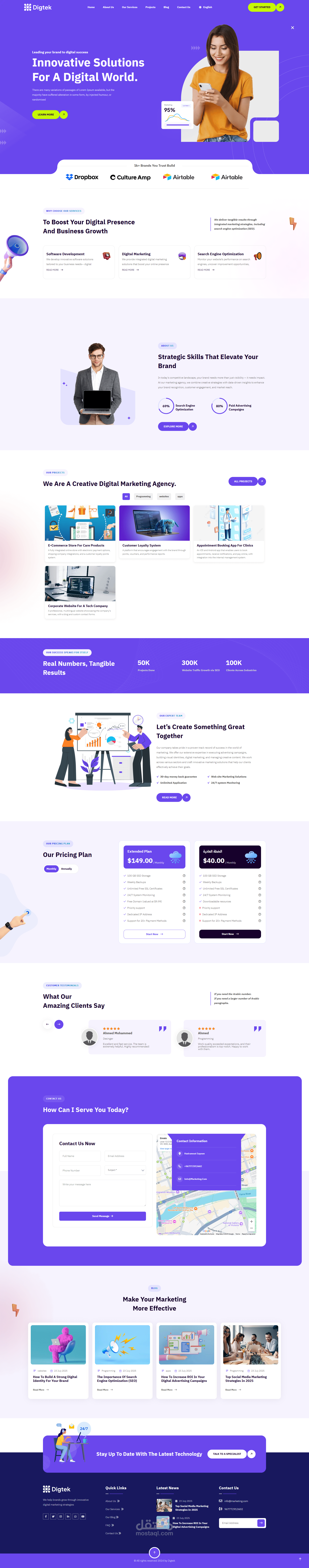 موقع شركة تسويق بنظام إدارة محتوى (CMS) متعدد اللغات