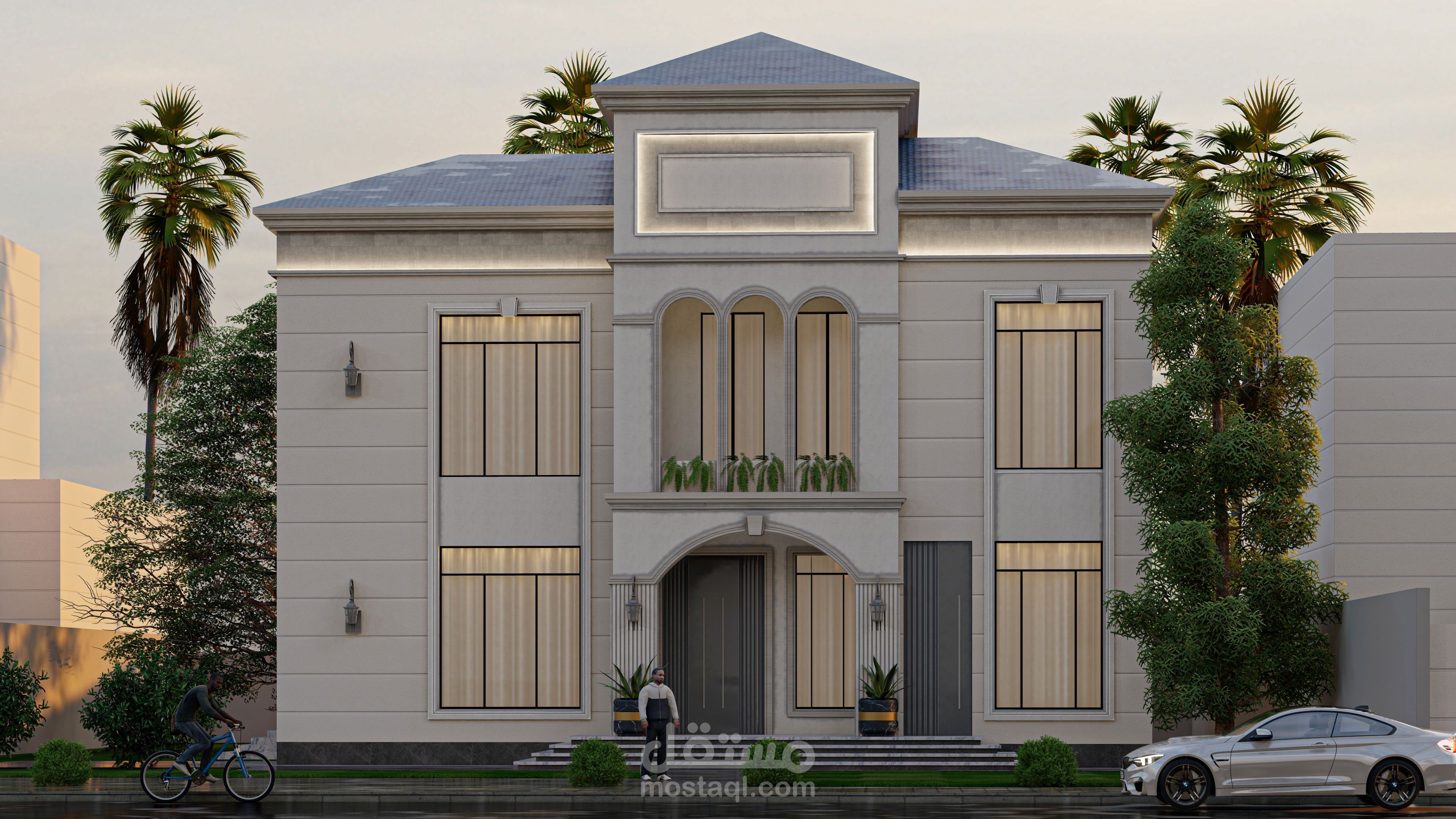 تصميم واجهة على طراز النيو كلاسيك