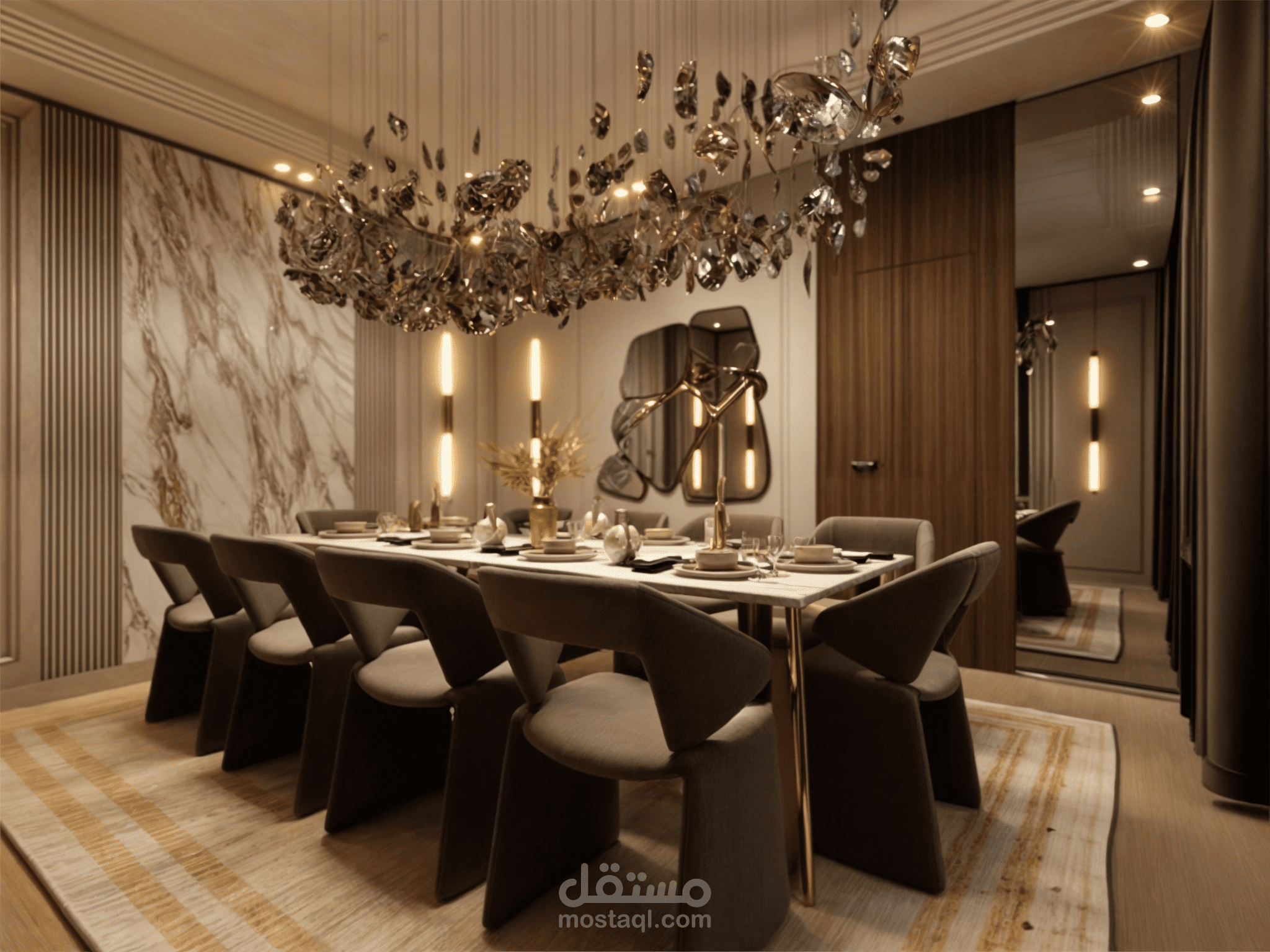 تصميم داخلي حديث لغرفة الطعام