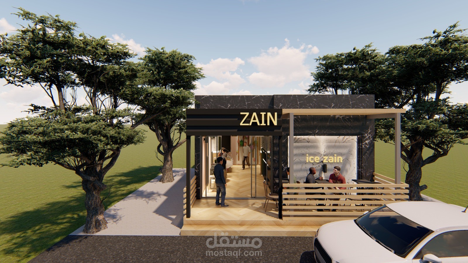 تصميم لمحل بوظة