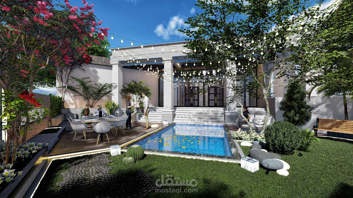 تصميم حديقة خاصة لفيلا