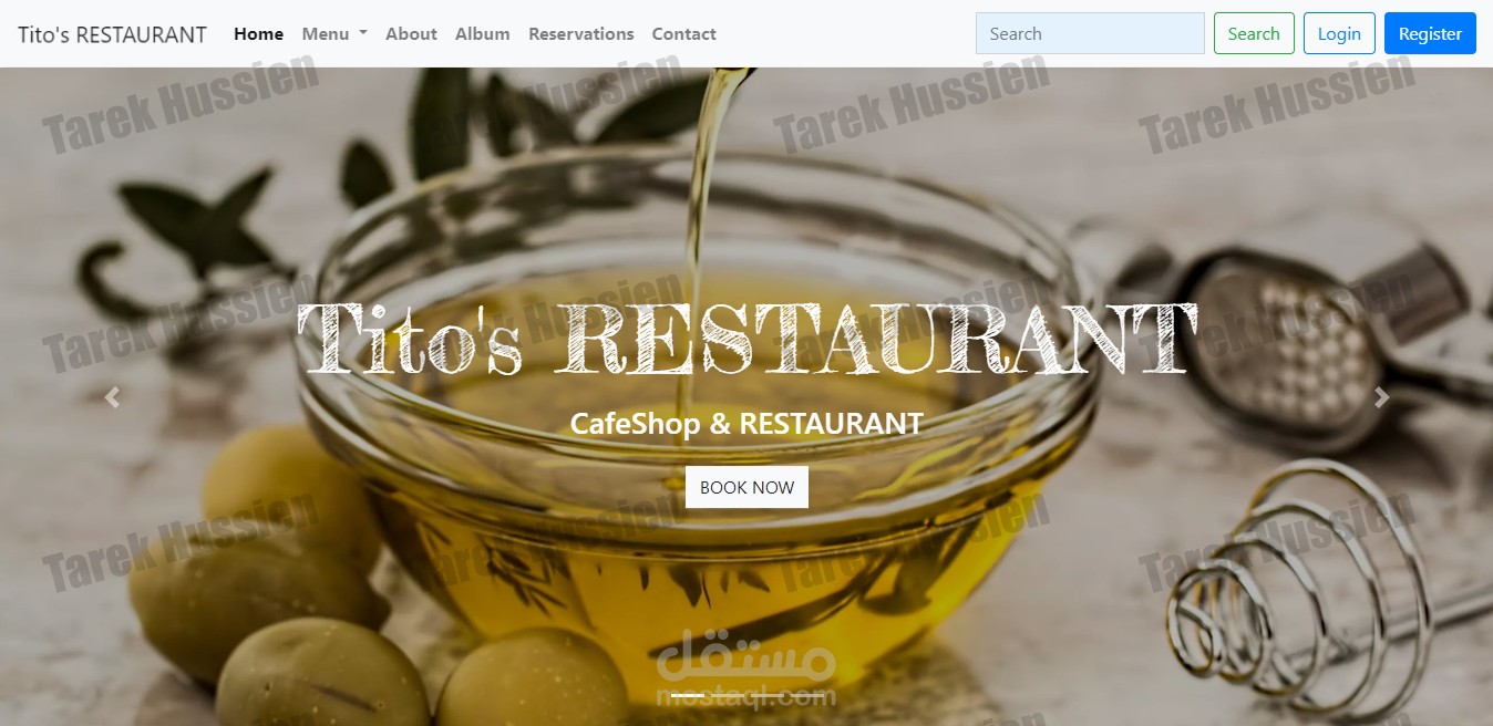 موقع ويب خاص بالمطاعم (Restaurant Website)