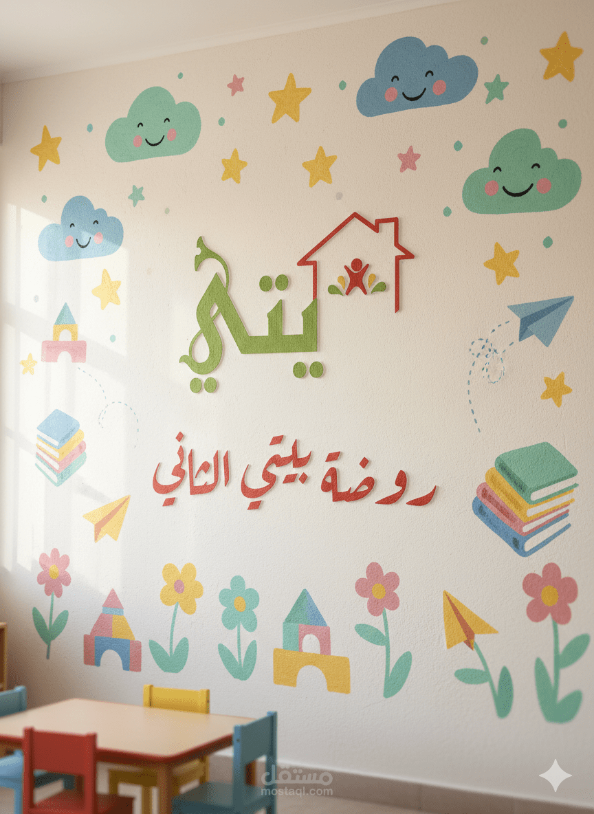 روضة "بيتي الثاني" | شعار وهوية بصرية تجسد الدفء والانتماء