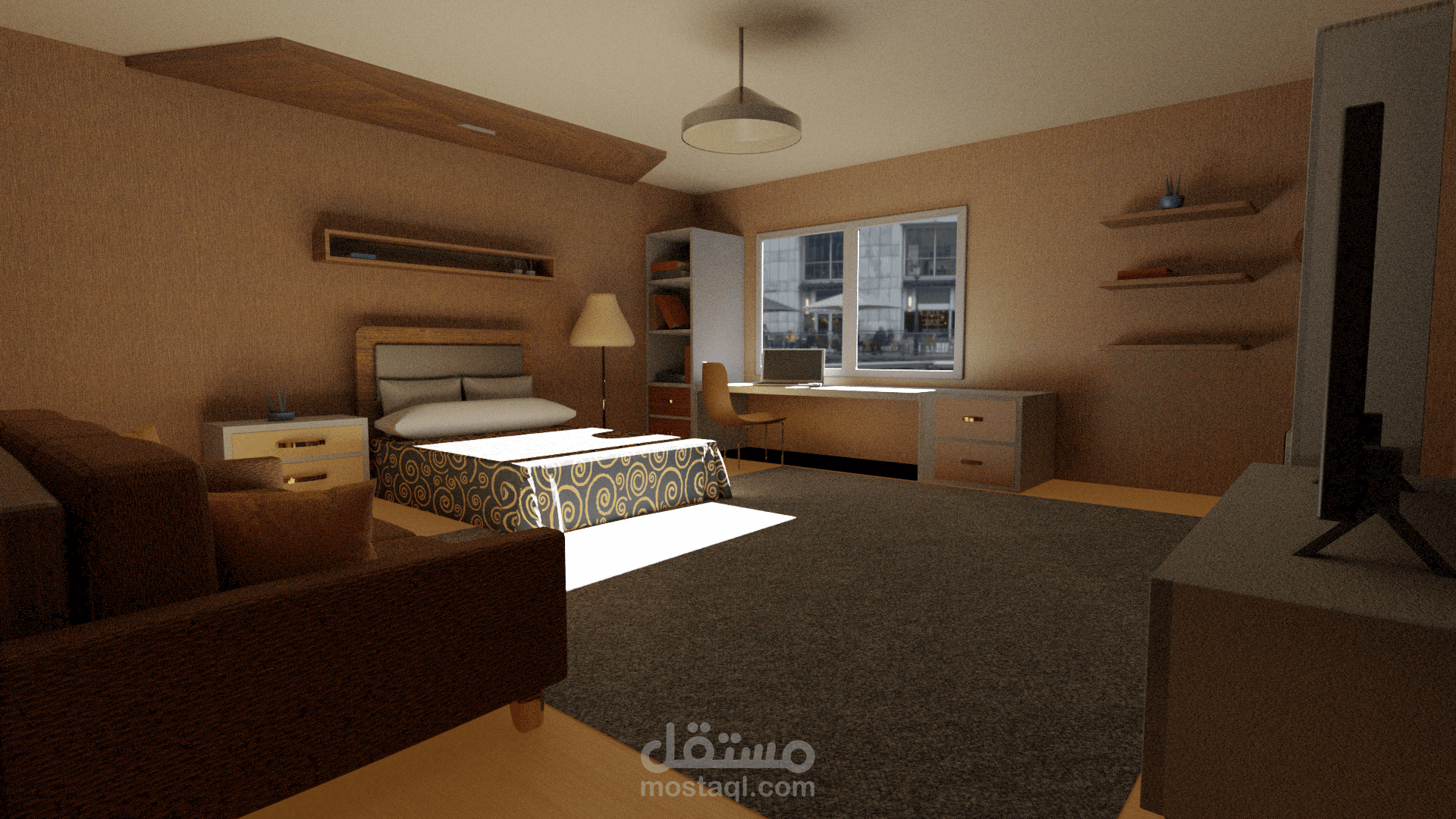تصميم داخلي لغرفة شاب