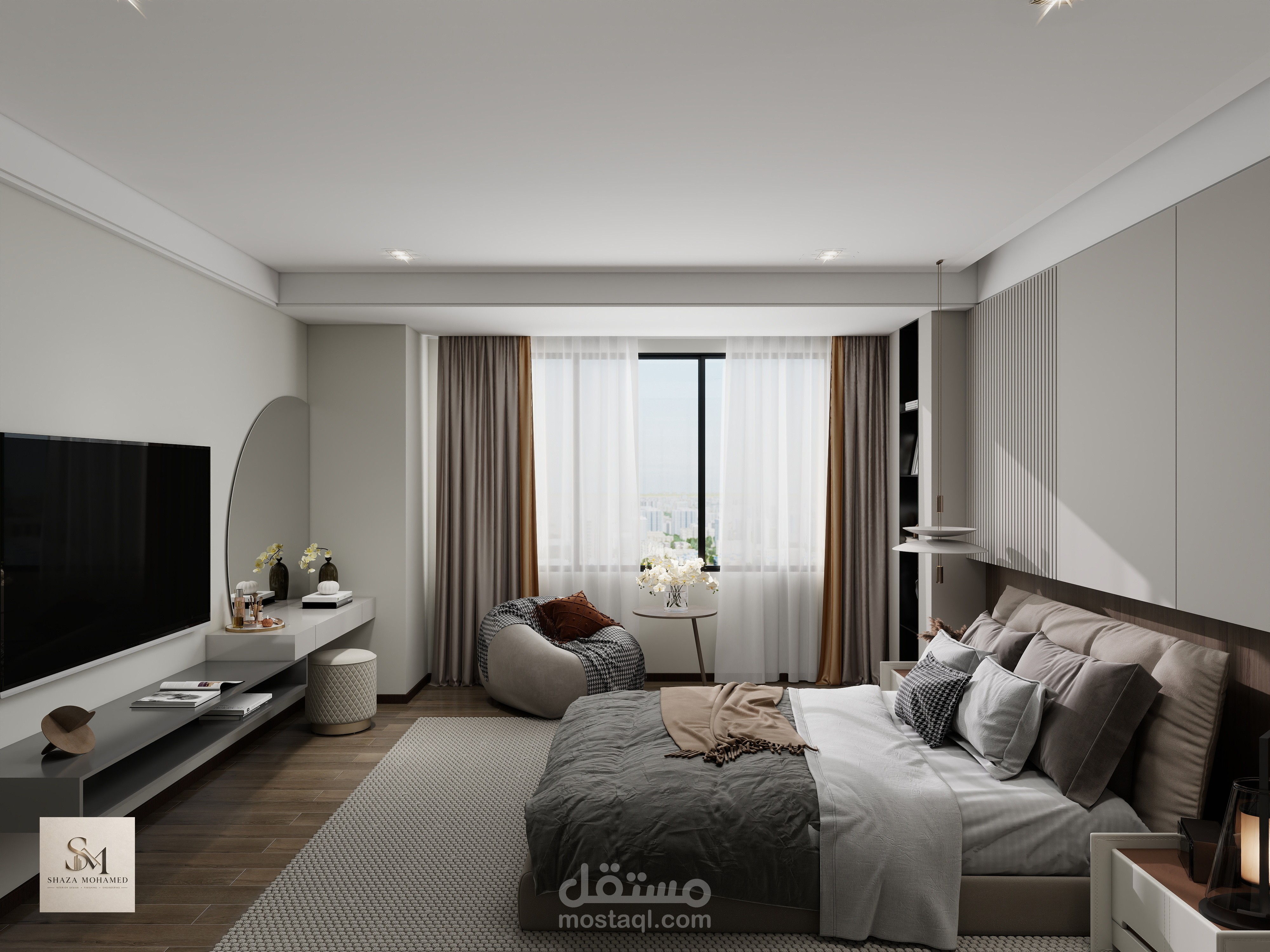 تصميم غرفة نوم ماستر مودرن فاخر | Modern Master Bedroom