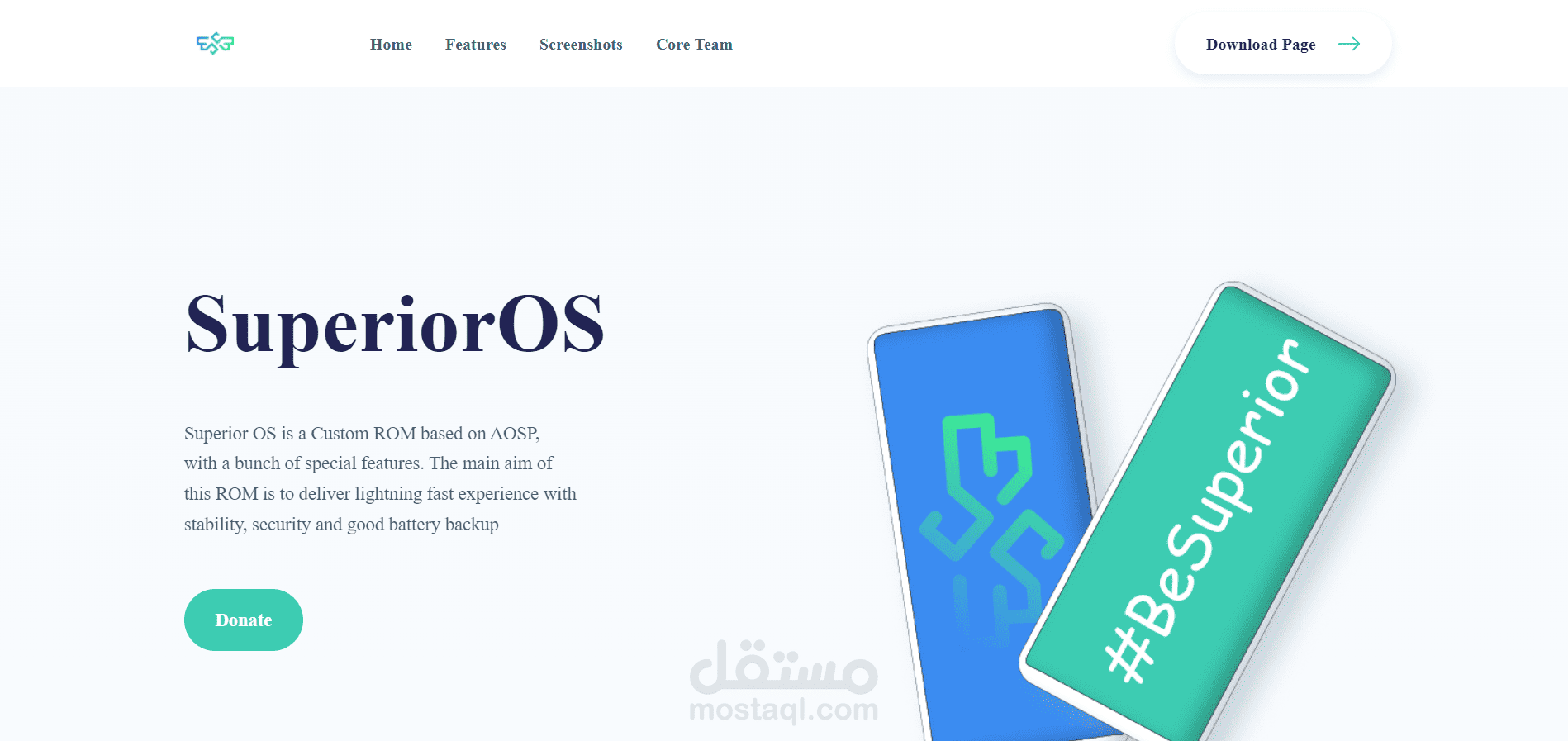 React Landing Page Android Open source website | مستقل