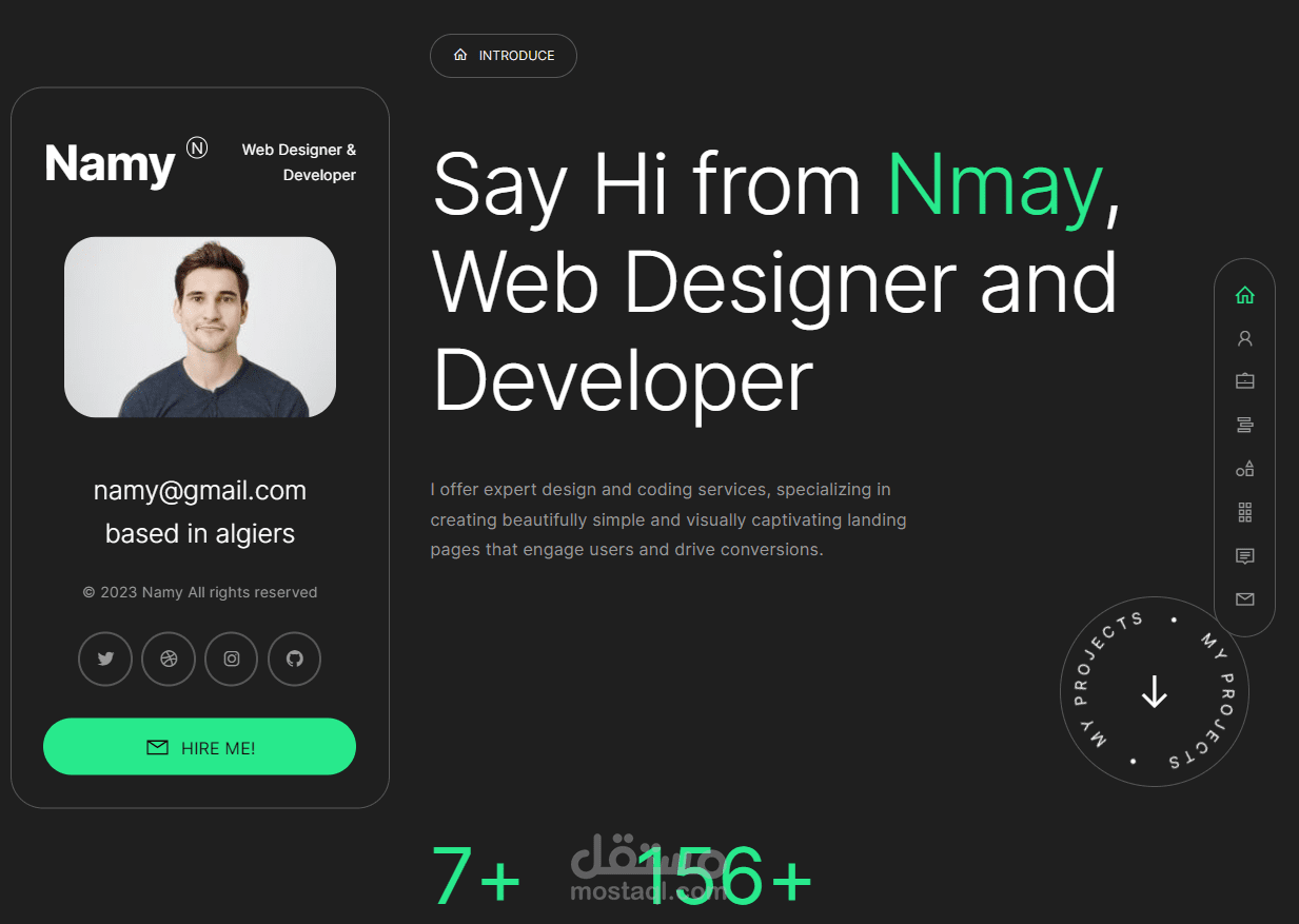 Namy portfolio (landing page)