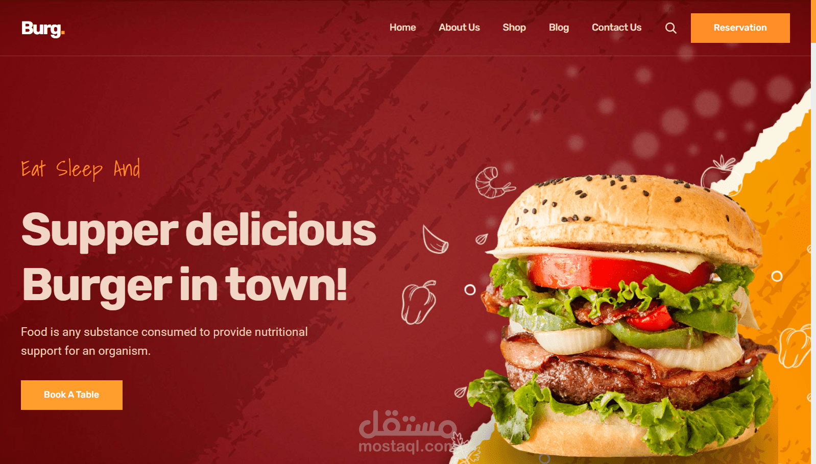 Burg Restaurent (landing page)