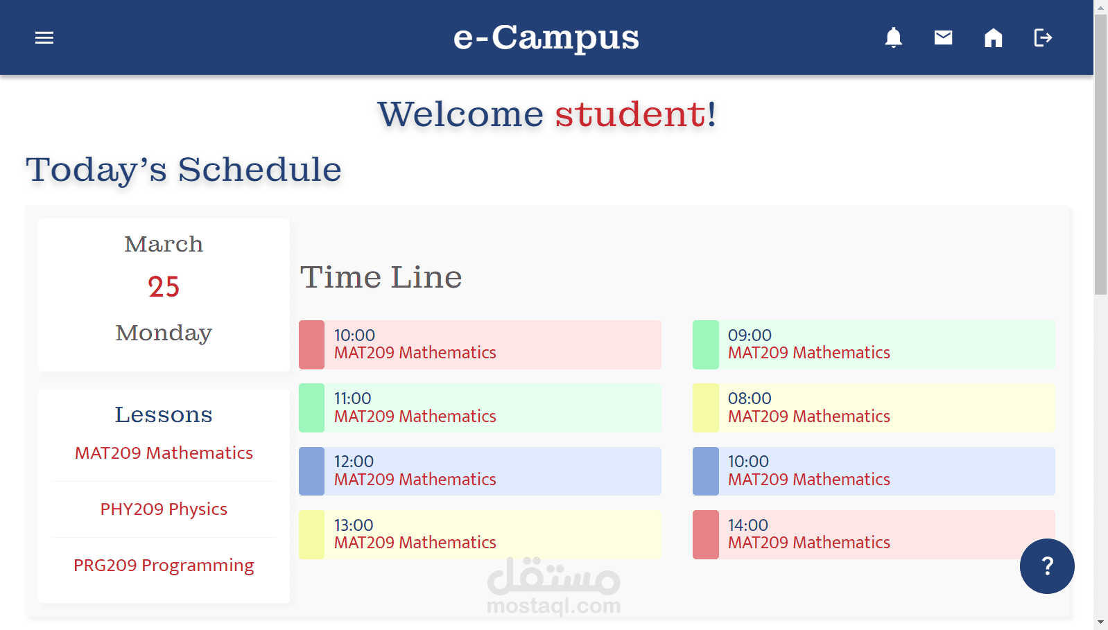 E-Campus dashboard