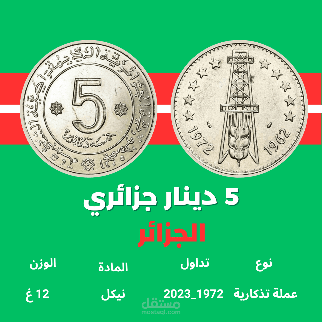 خمسة دينار جزائري