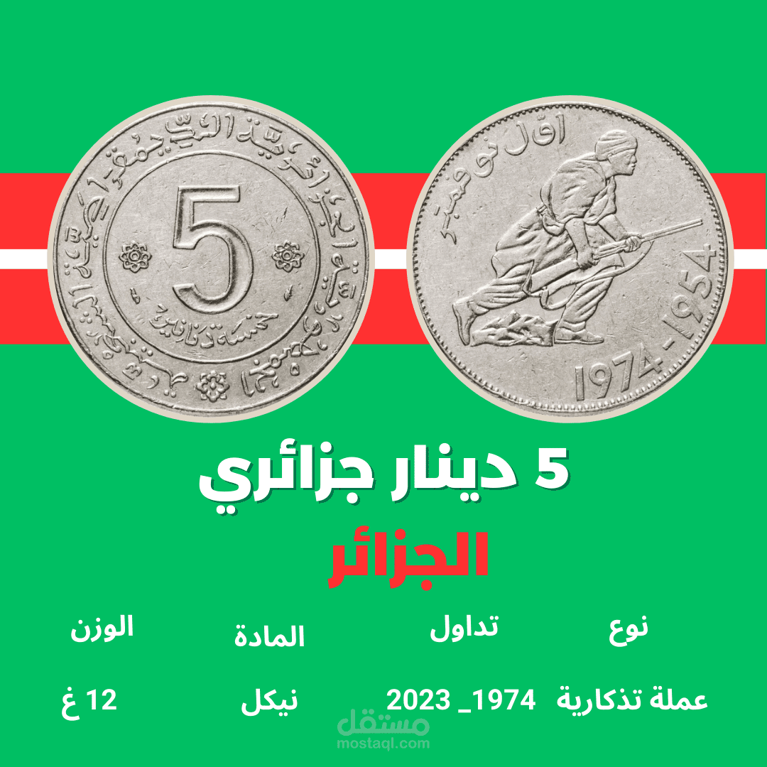 خمسة دينار جزائري