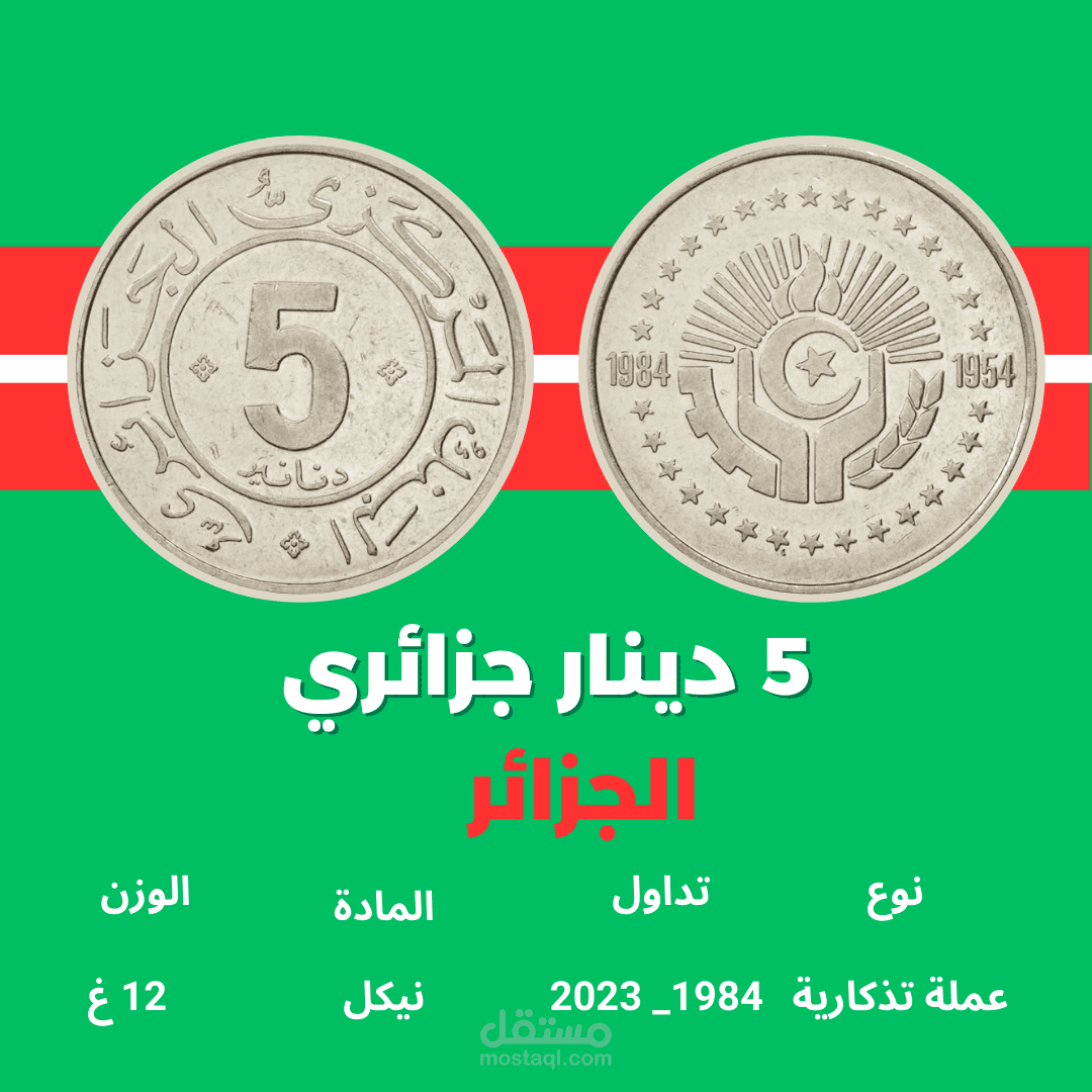 خمسة دينار جزائري