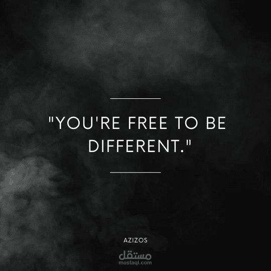 "You're free to be  different."