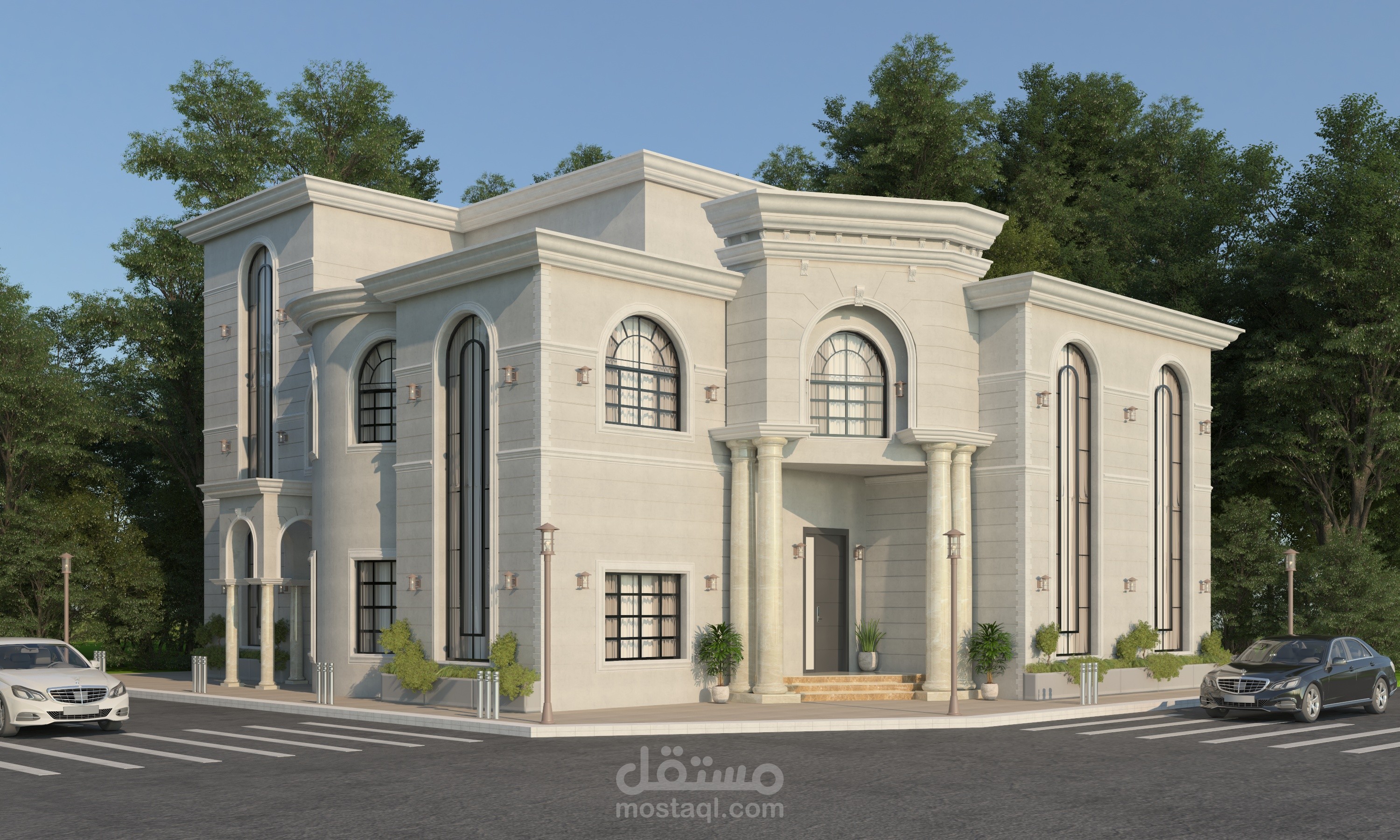 تصميم واجهة فيلا نيوكلاسيك