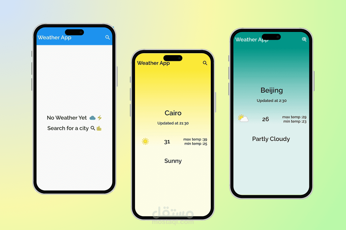 تطبيق طقس باستخدام Flutter وربط API