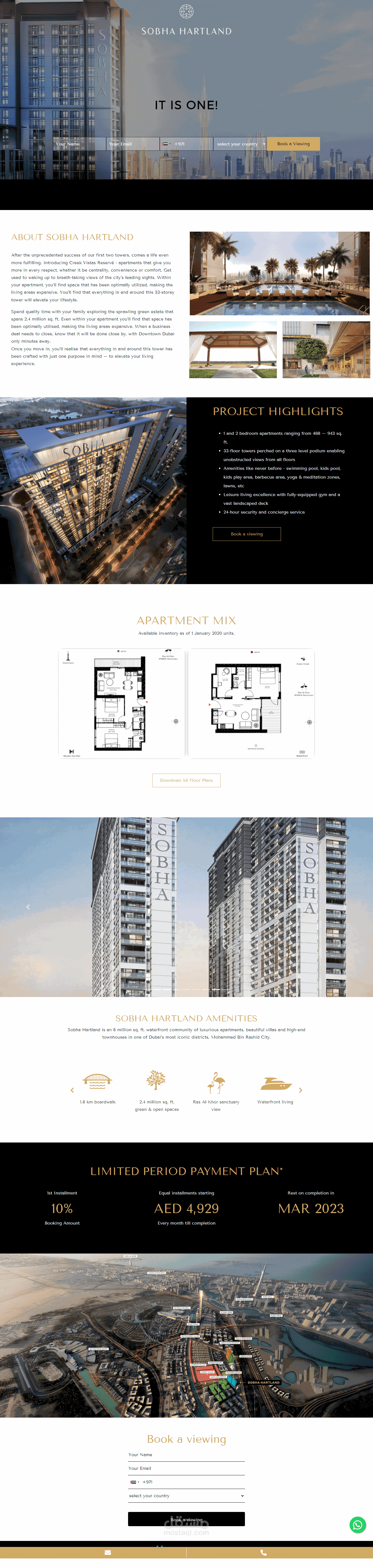 صفحة هبوط لعرض العقارات Sobha