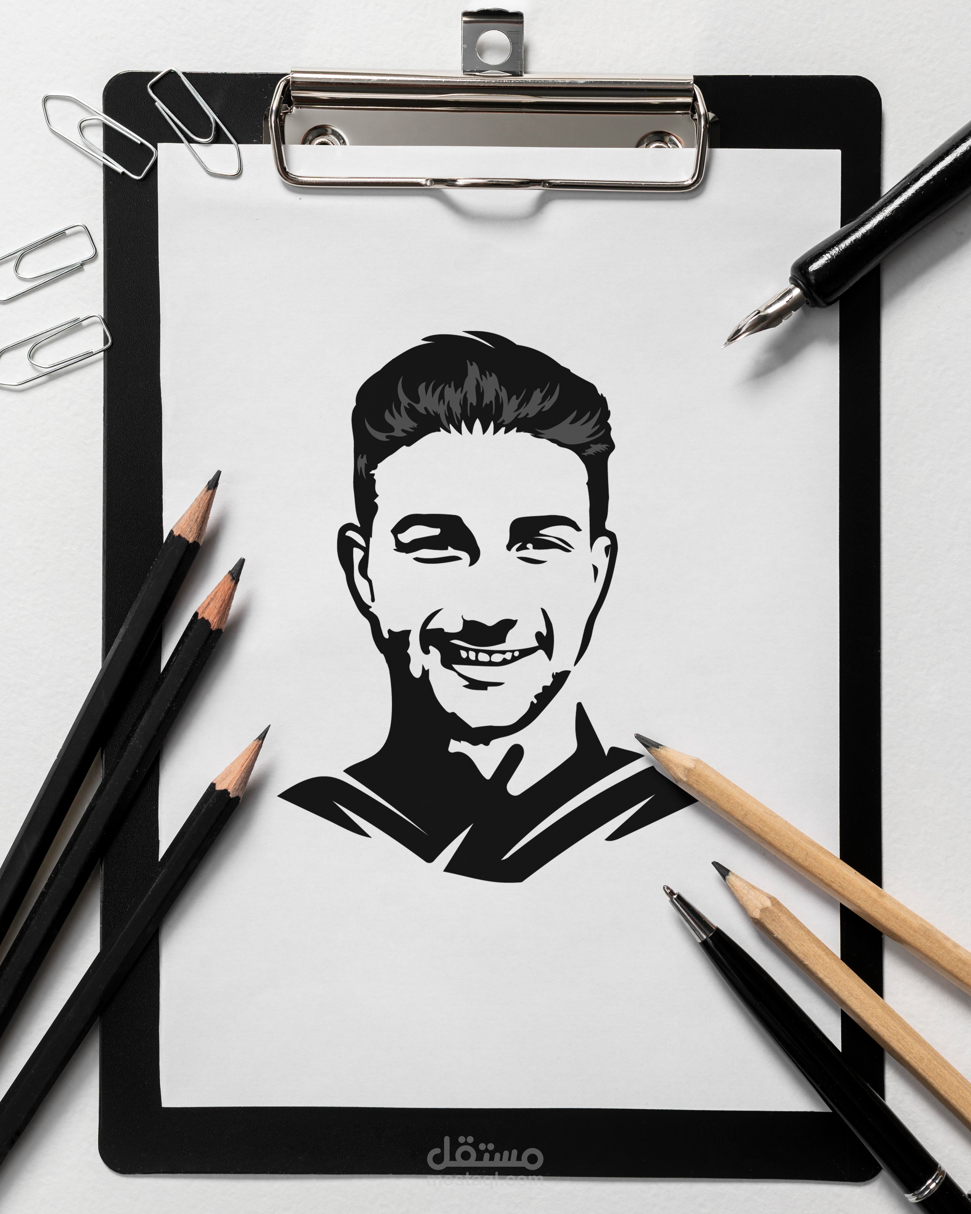 vector art portrait logo design