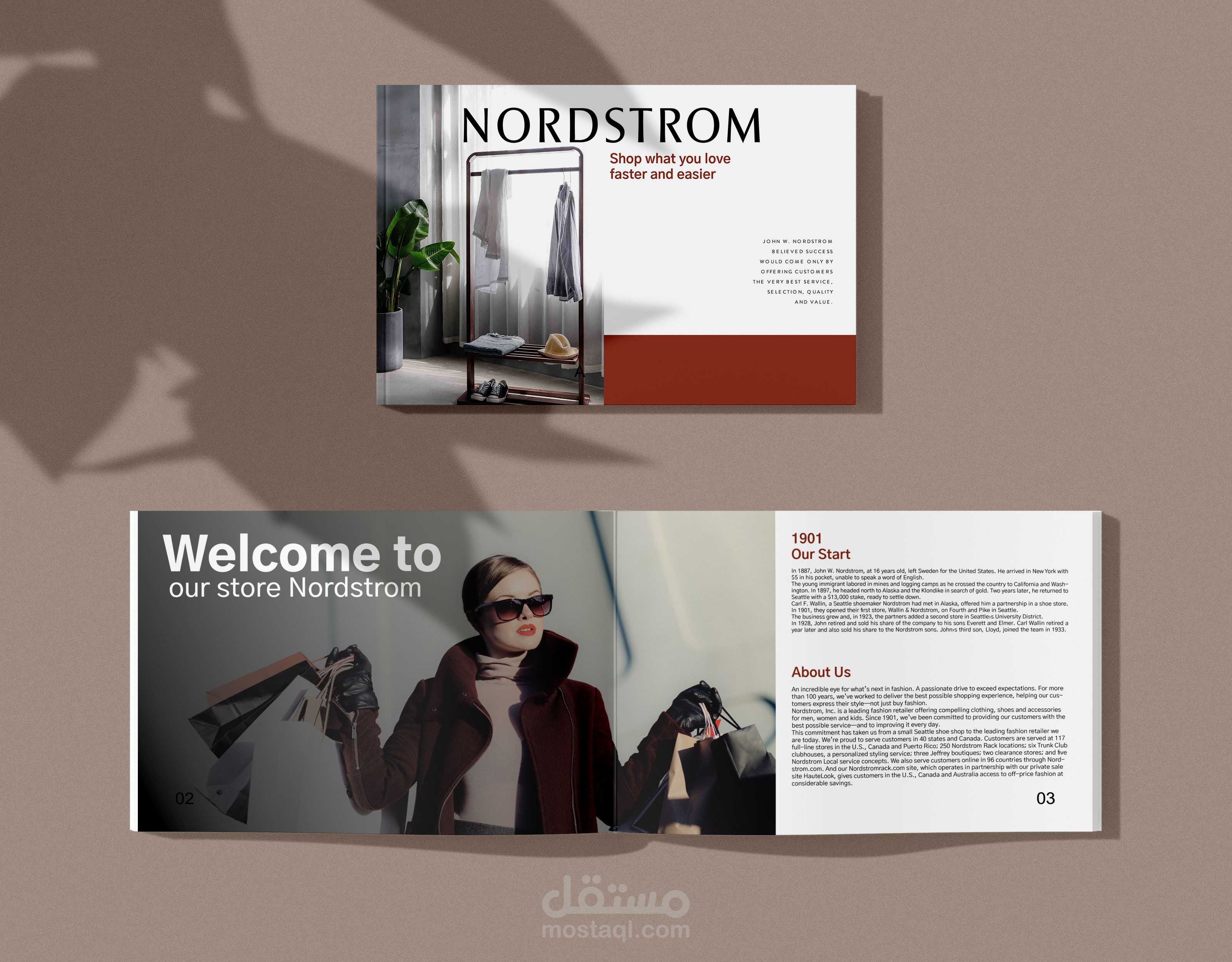 تصميم بروفايل مطبوع لشركة ملابس
