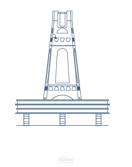 واجهة معمارية لبرج صحرائي