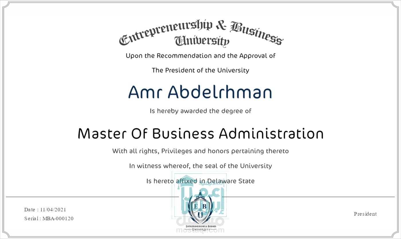 Master of Business Administration